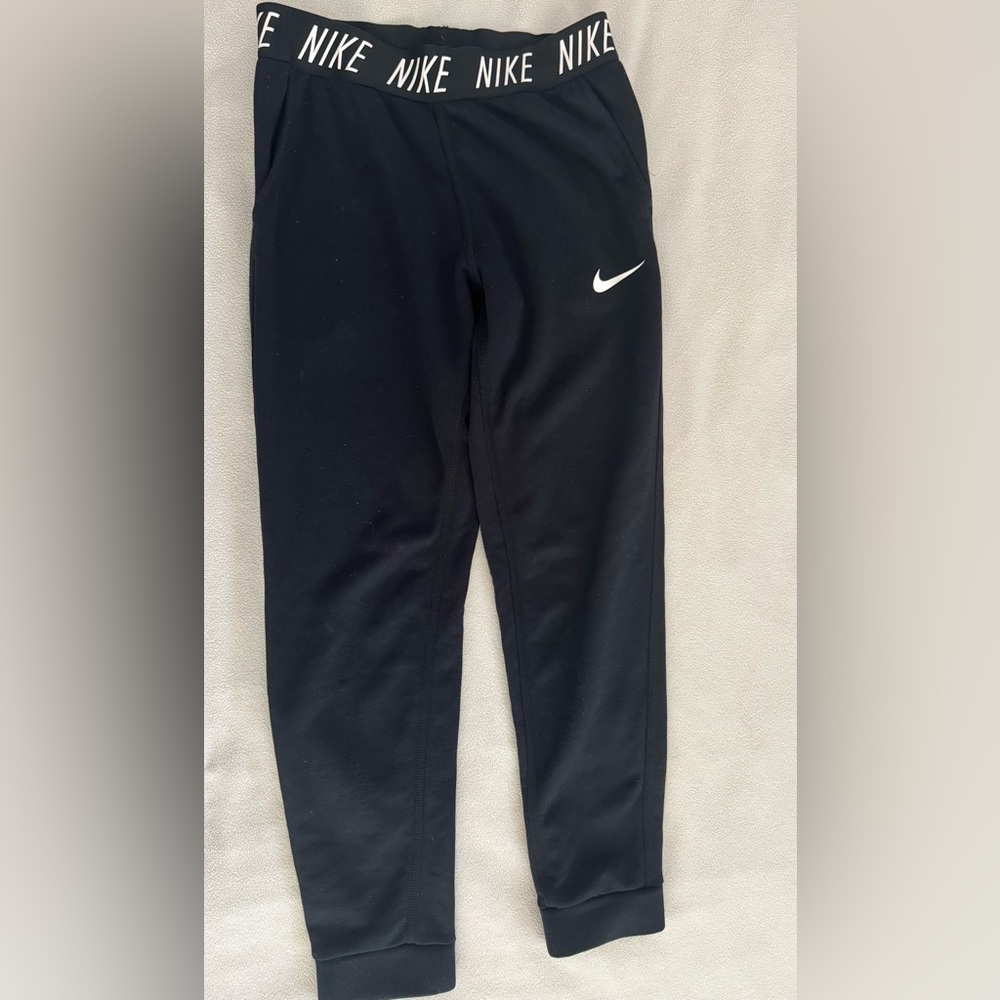 Nike Kids Black Sweatpants with White Logo